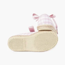 Zapatillas<Pisamonas Zapatillas Cuadros Vichy Y Yute Cordones Raso