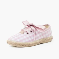 Zapatillas<Pisamonas Zapatillas Cuadros Vichy Y Yute Cordones Raso