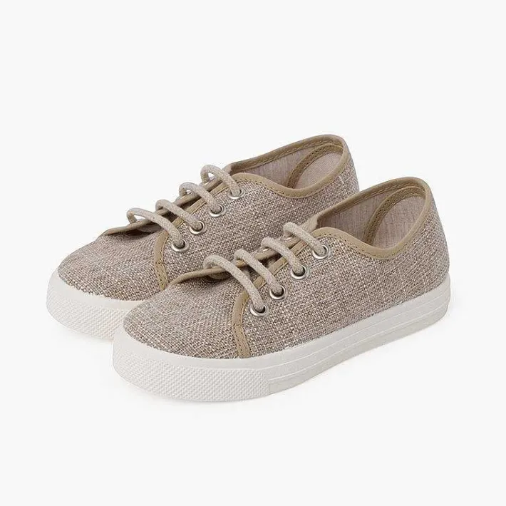Zapatillas<Pisamonas Zapatillas Lino Con Cordones
