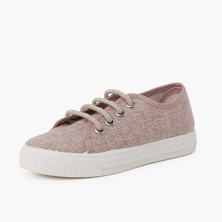 Zapatillas<Pisamonas Zapatillas Lino Con Cordones