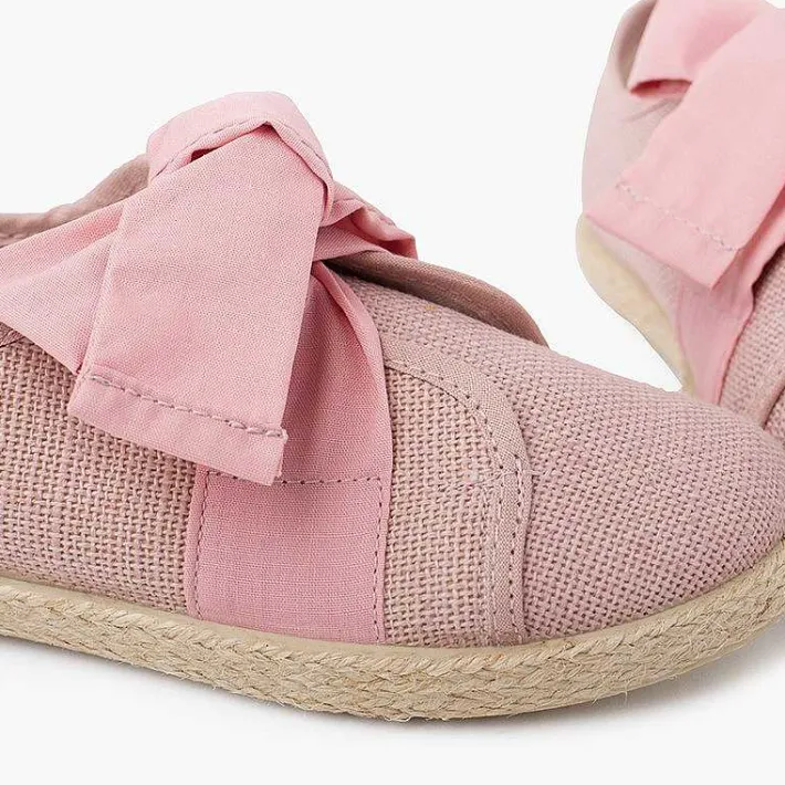 Zapatillas<Pisamonas Zapatillas Lino Con Lazo Y Banda De Yute