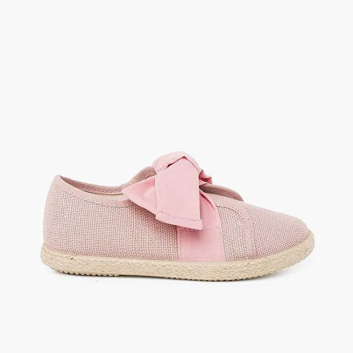 Zapatillas<Pisamonas Zapatillas Lino Con Lazo Y Banda De Yute