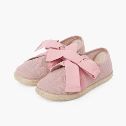 Zapatillas<Pisamonas Zapatillas Lino Con Lazo Y Banda De Yute