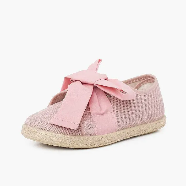 Zapatillas<Pisamonas Zapatillas Lino Con Lazo Y Banda De Yute