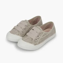 Zapatillas<Pisamonas Zapatillas Lino Purpurina Niña