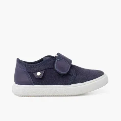 Zapatillas<Pisamonas Zapatillas Lona Cierre Adherente Detalle Piel Color Azul Jeans