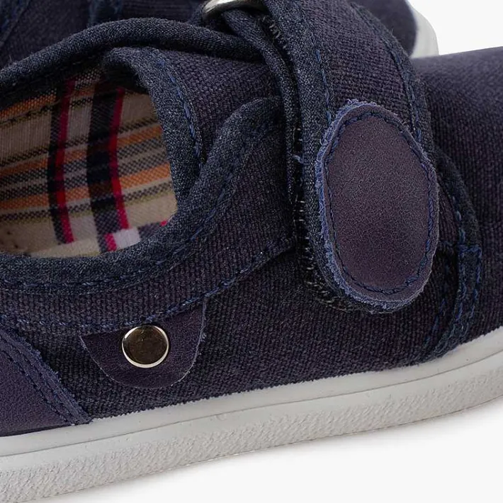 Zapatillas<Pisamonas Zapatillas Lona Cierre Adherente Detalle Piel Color Azul Jeans