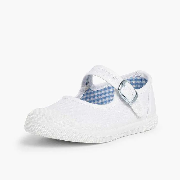Zapatillas<Pisamonas Zapatillas Lona Niña Con Hebilla Y Puntera De Goma
