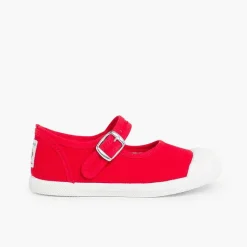 Zapatillas<Pisamonas Zapatillas Lona Niña Con Hebilla Y Puntera De Goma