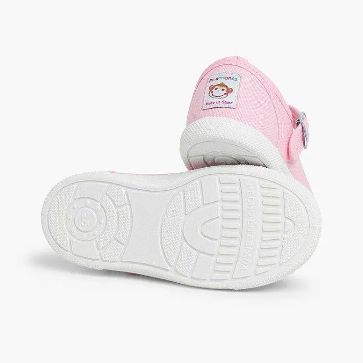 Zapatillas<Pisamonas Zapatillas Lona Niña Con Hebilla Y Puntera De Goma