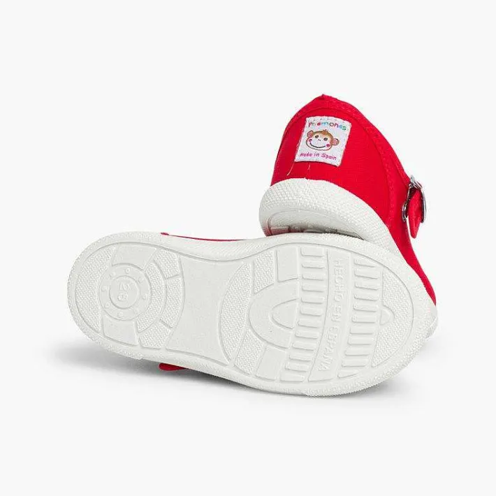 Zapatillas<Pisamonas Zapatillas Lona Niña Con Hebilla Y Puntera De Goma