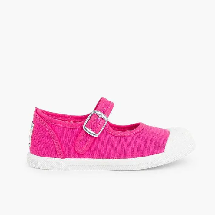 Zapatillas<Pisamonas Zapatillas Lona Niña Con Hebilla Y Puntera De Goma