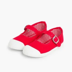 Zapatillas<Pisamonas Zapatillas Lona Niña Con Hebilla Y Puntera De Goma