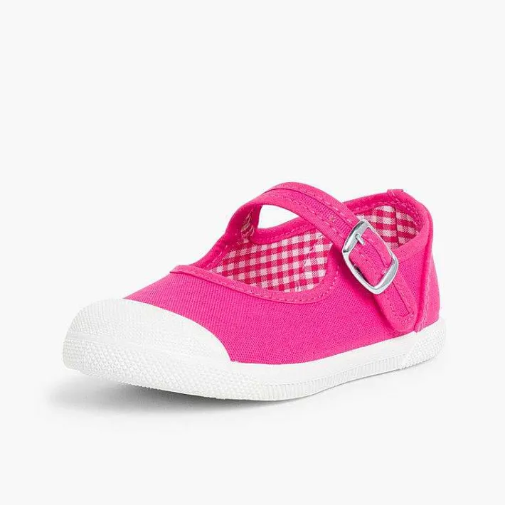 Zapatillas<Pisamonas Zapatillas Lona Niña Con Hebilla Y Puntera De Goma
