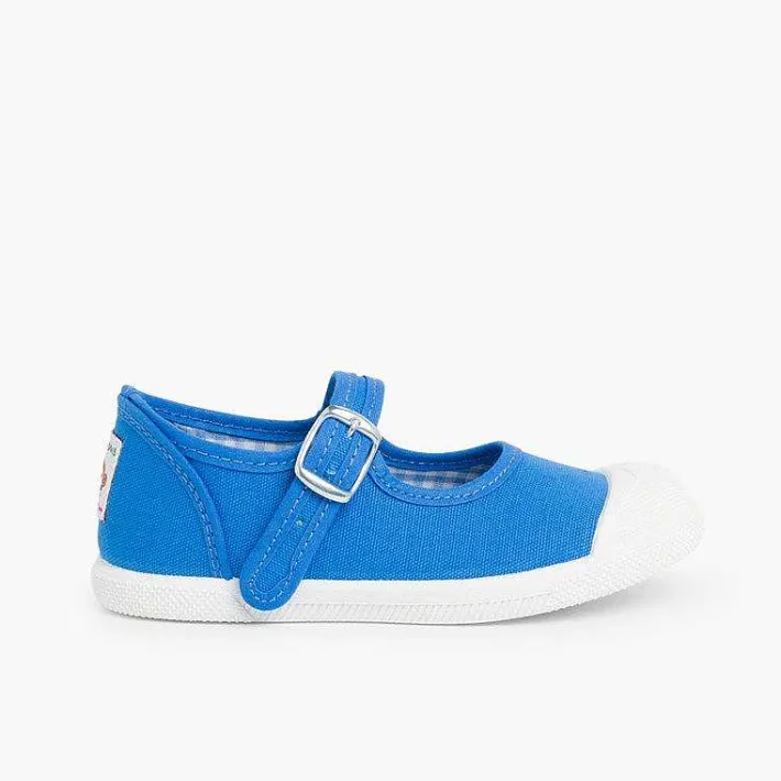 Zapatillas<Pisamonas Zapatillas Lona Niña Con Hebilla Y Puntera De Goma