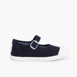 Zapatillas<Pisamonas Zapatillas Lona Niña Con Hebilla Y Puntera De Goma