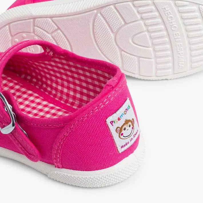 Zapatillas<Pisamonas Zapatillas Lona Niña Con Hebilla Y Puntera De Goma
