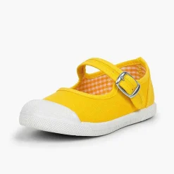 Zapatillas<Pisamonas Zapatillas Lona Niña Con Hebilla Y Puntera De Goma