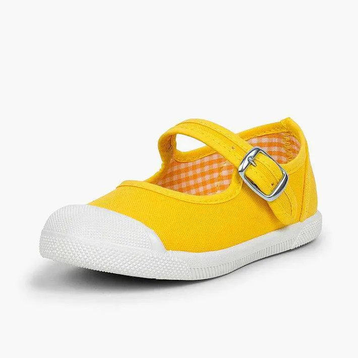 Zapatillas<Pisamonas Zapatillas Lona Niña Con Hebilla Y Puntera De Goma