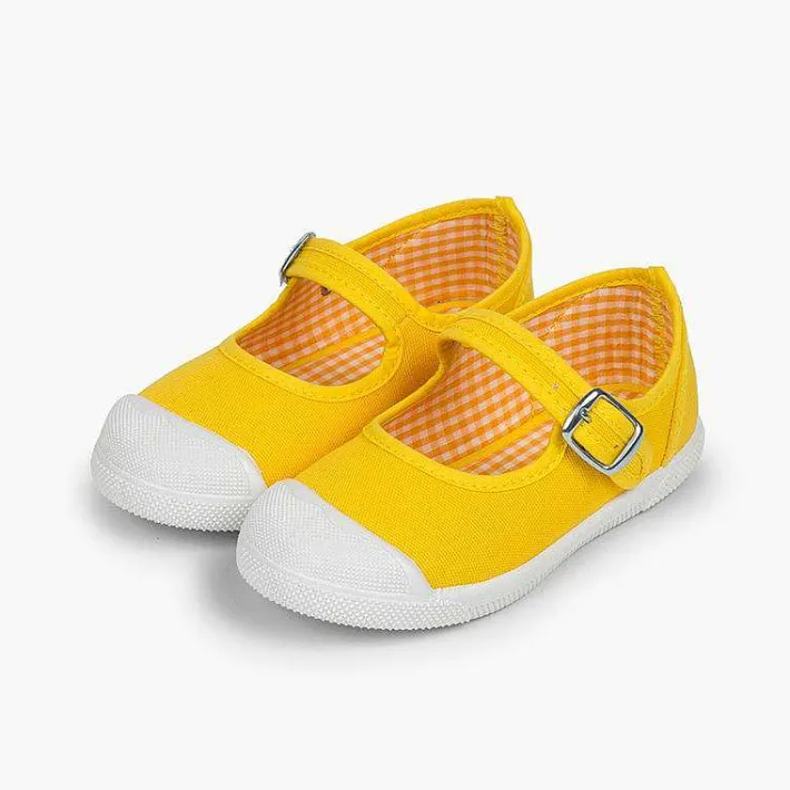 Zapatillas<Pisamonas Zapatillas Lona Niña Con Hebilla Y Puntera De Goma