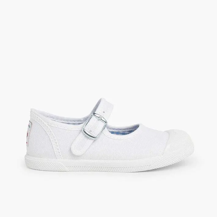 Zapatillas<Pisamonas Zapatillas Lona Niña Con Hebilla Y Puntera De Goma