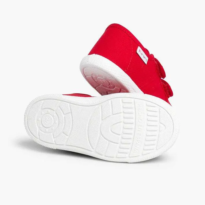 Zapatos Colegiales<Pisamonas Zapatillas Niños Lona Tiras Adherentes