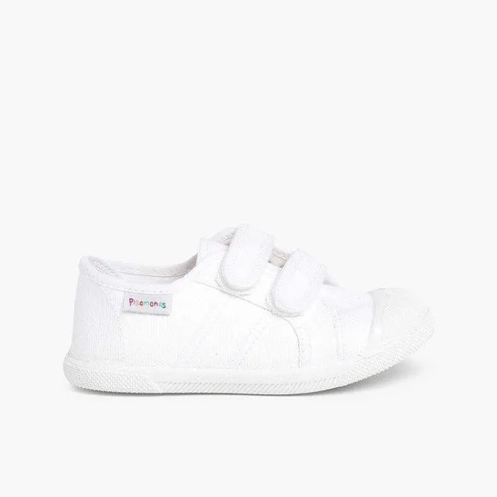 Zapatos Colegiales<Pisamonas Zapatillas Niños Lona Tiras Adherentes