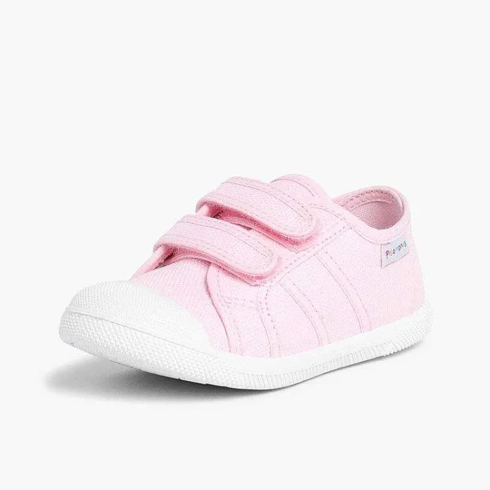 Zapatos Colegiales<Pisamonas Zapatillas Niños Lona Tiras Adherentes
