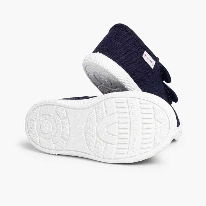 Zapatos Colegiales<Pisamonas Zapatillas Niños Lona Tiras Adherentes