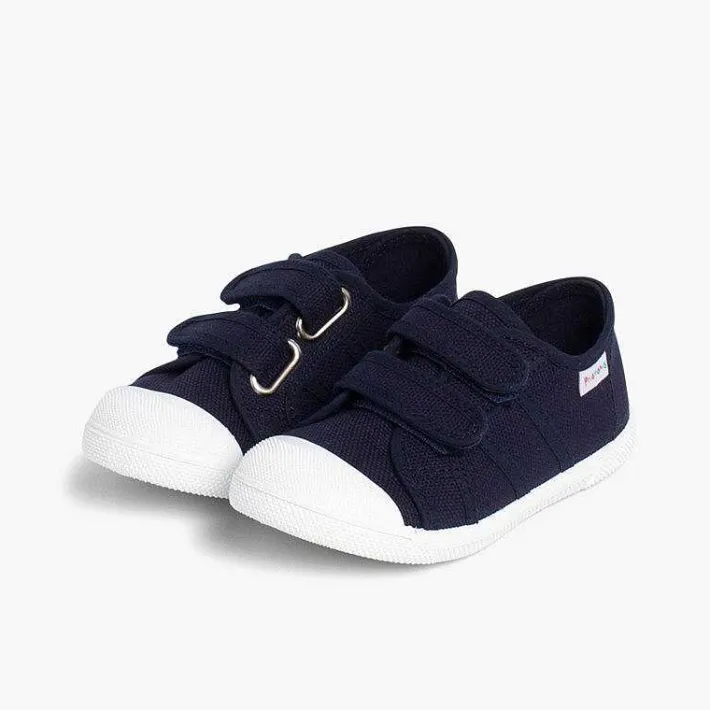 Zapatos Colegiales<Pisamonas Zapatillas Niños Lona Tiras Adherentes