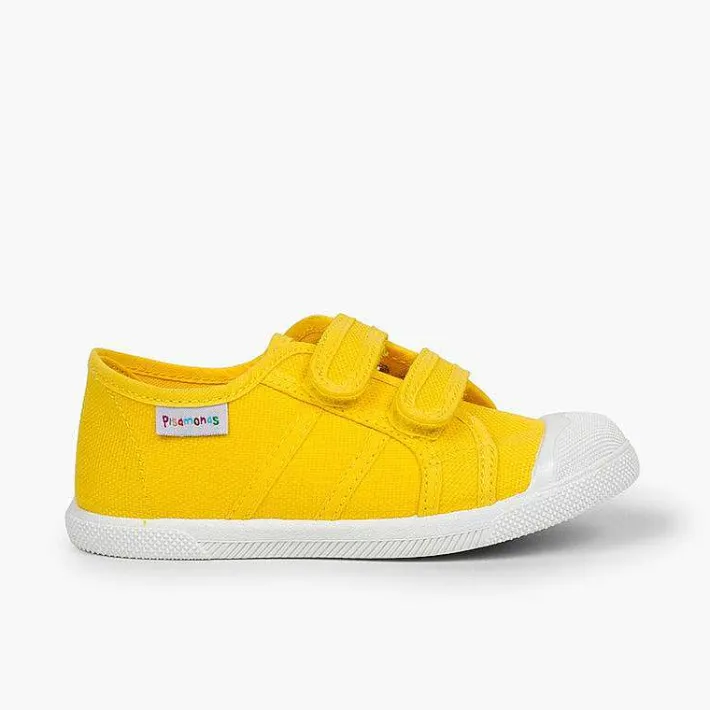 Zapatos Colegiales<Pisamonas Zapatillas Niños Lona Tiras Adherentes