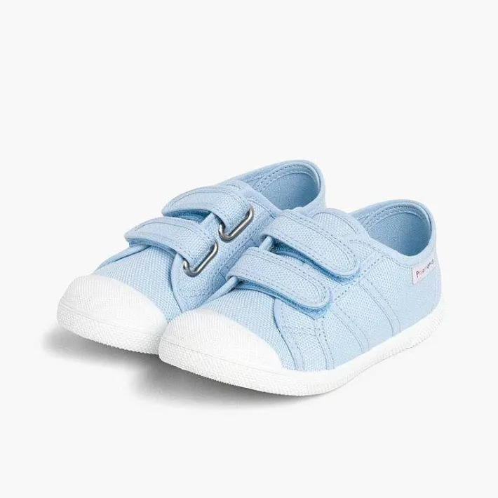 Zapatos Colegiales<Pisamonas Zapatillas Niños Lona Tiras Adherentes