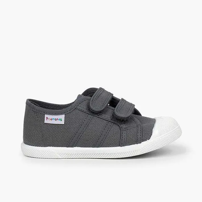 Zapatos Colegiales<Pisamonas Zapatillas Niños Lona Tiras Adherentes