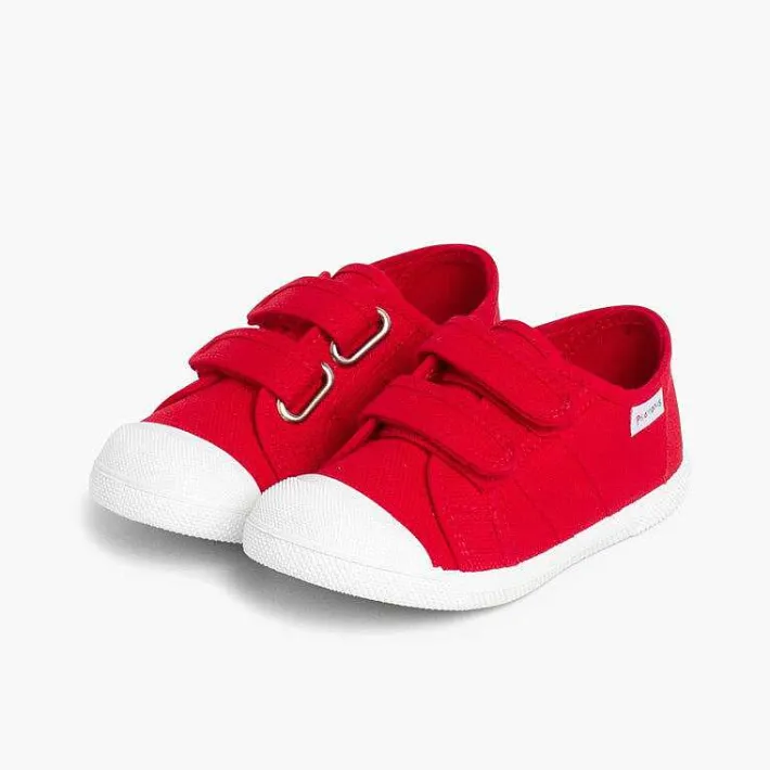 Zapatos Colegiales<Pisamonas Zapatillas Niños Lona Tiras Adherentes