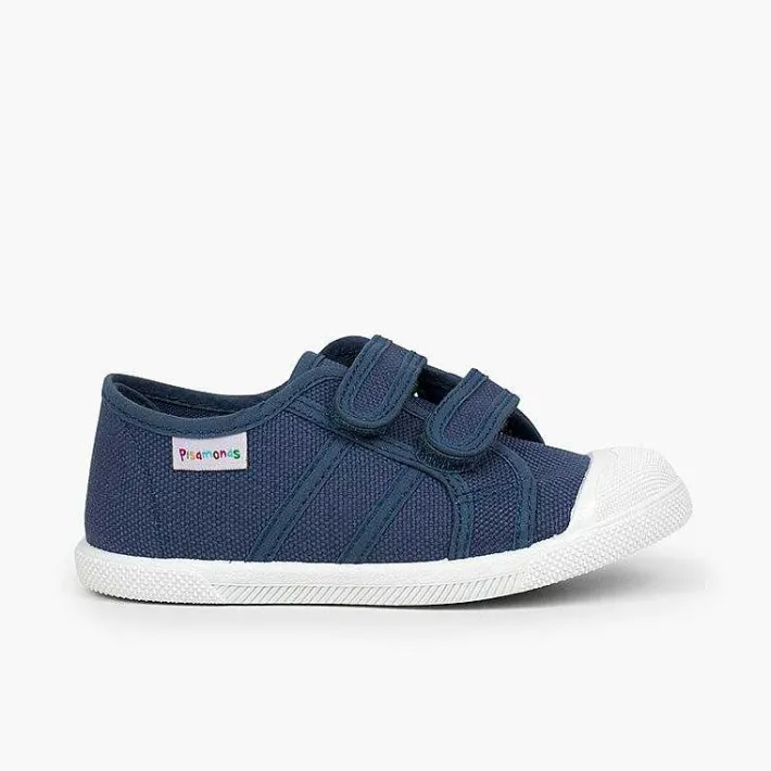 Zapatos Colegiales<Pisamonas Zapatillas Niños Lona Tiras Adherentes