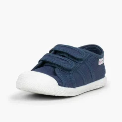 Zapatos Colegiales<Pisamonas Zapatillas Niños Lona Tiras Adherentes