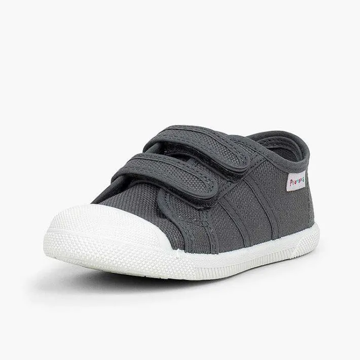Zapatos Colegiales<Pisamonas Zapatillas Niños Lona Tiras Adherentes