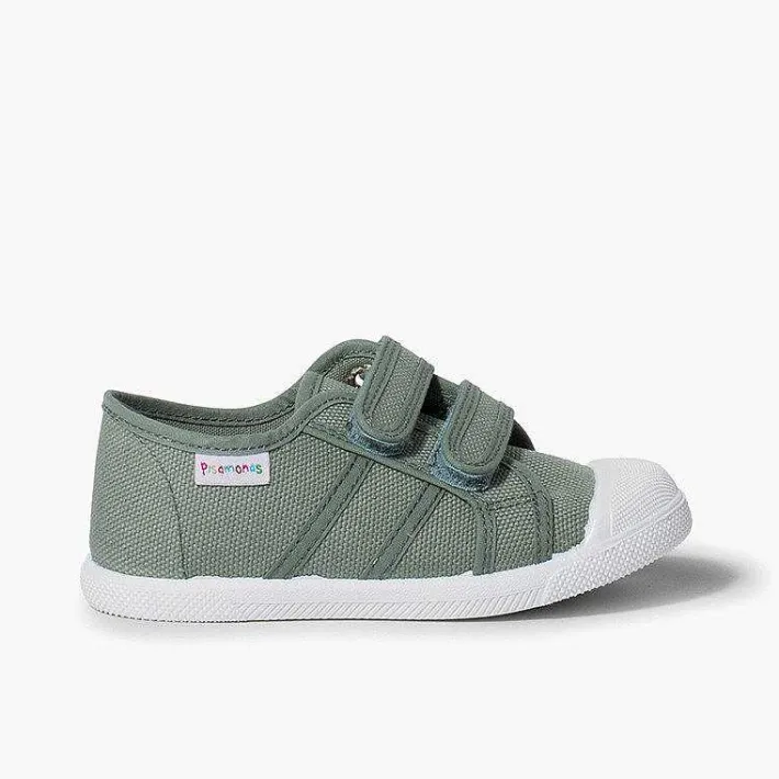 Zapatos Colegiales<Pisamonas Zapatillas Niños Lona Tiras Adherentes