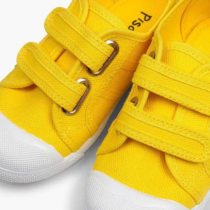 Zapatos Colegiales<Pisamonas Zapatillas Niños Lona Tiras Adherentes