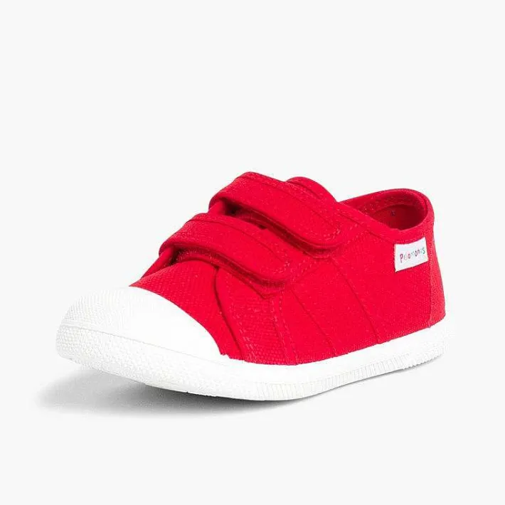 Zapatos Colegiales<Pisamonas Zapatillas Niños Lona Tiras Adherentes
