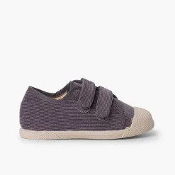 Zapatillas<Pisamonas Zapatillas Pana Puntera Goma Y Doble Cierre