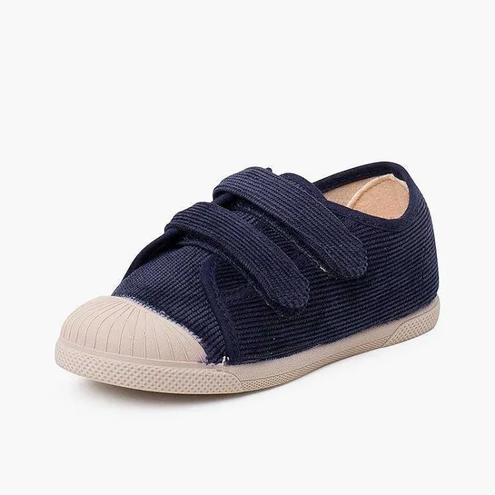 Zapatillas<Pisamonas Zapatillas Pana Puntera Goma Y Doble Cierre