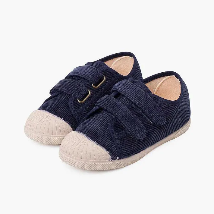 Zapatillas<Pisamonas Zapatillas Pana Puntera Goma Y Doble Cierre