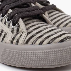Zapatillas<Pisamonas Zapatillas Rayas Suela Ancha Color Crudo Y Gris