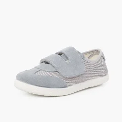Zapatillas<Pisamonas Zapatillas Rayas Y Serraje Con Tira Adherente Doble