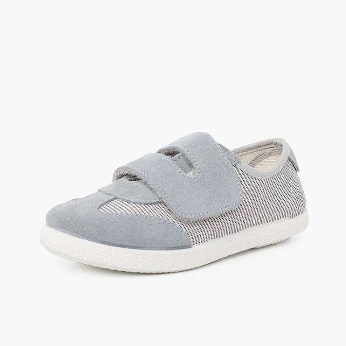 Zapatillas<Pisamonas Zapatillas Rayas Y Serraje Con Tira Adherente Doble