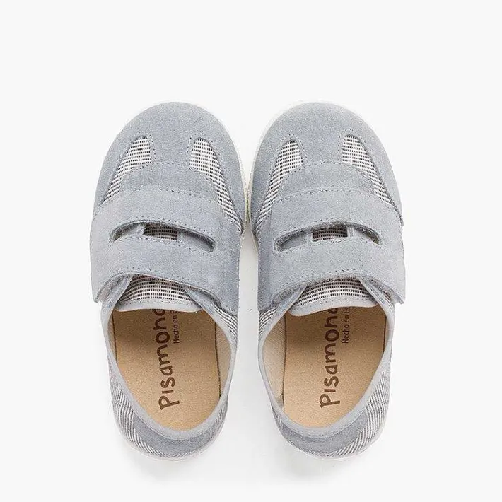 Zapatillas<Pisamonas Zapatillas Rayas Y Serraje Con Tira Adherente Doble