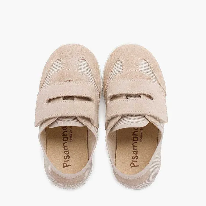 Zapatillas<Pisamonas Zapatillas Rayas Y Serraje Con Tira Adherente Doble