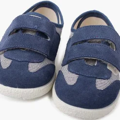 Zapatillas<Pisamonas Zapatillas Rayas Y Serraje Con Tira Adherente Doble