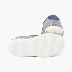 Zapatillas<Pisamonas Zapatillas Rayas Y Serraje Con Tira Adherente Doble